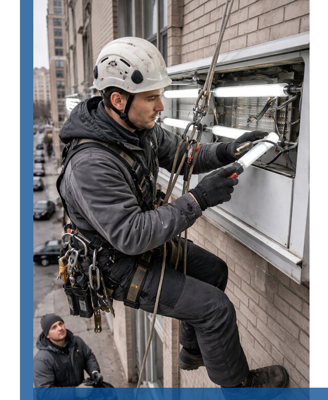 Профессиональная замена ламп в наружной вывеске в Воткинске
