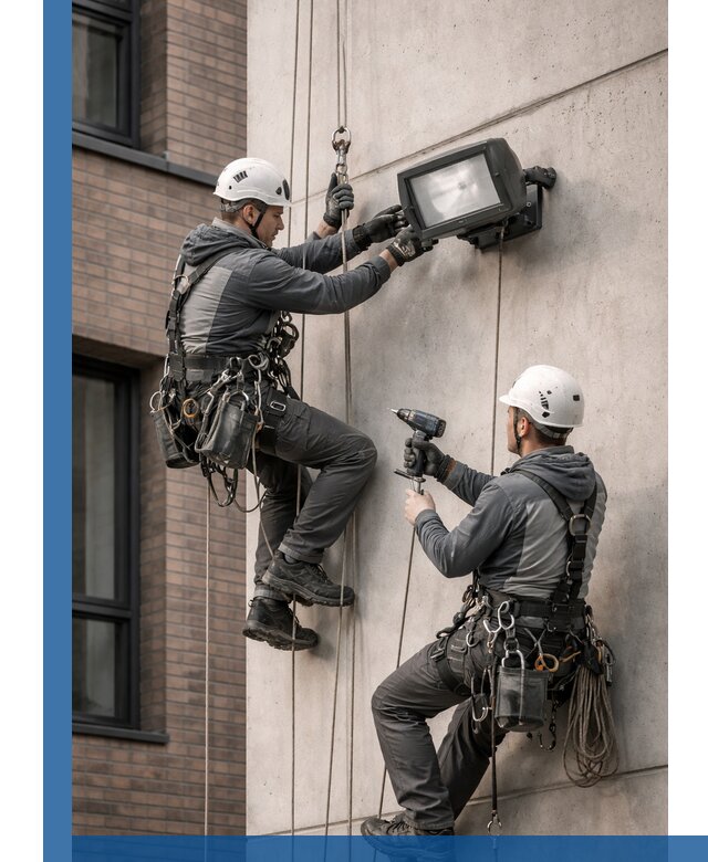 Профессиональный монтаж фасадных прожекторов в Воткинске под ключ