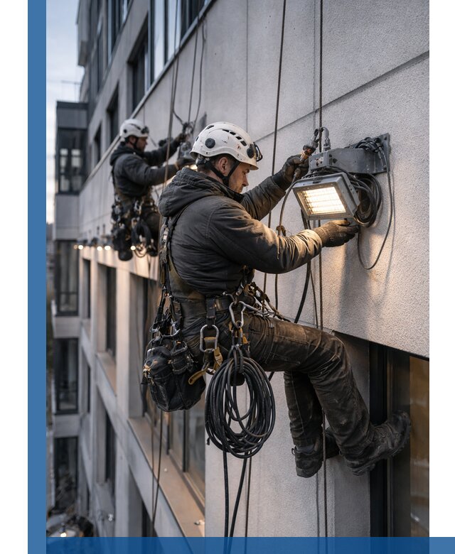 Монтаж фасадного освещения в Воткинске установка и подключение