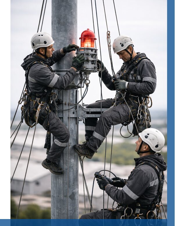 Монтаж заградительных огней в Воткинске от 8806 р. | ВЫСОТНИК-Втк