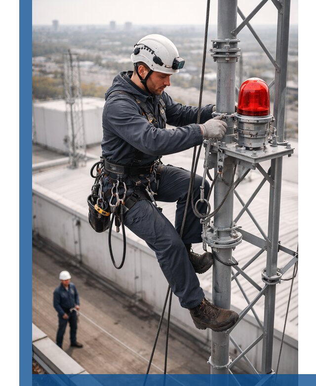Монтаж заградительных огней и обслуживание объектов в Воткинске