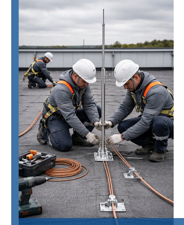 Монтаж молниезащиты на кровле в Воткинске под ключ с гарантией