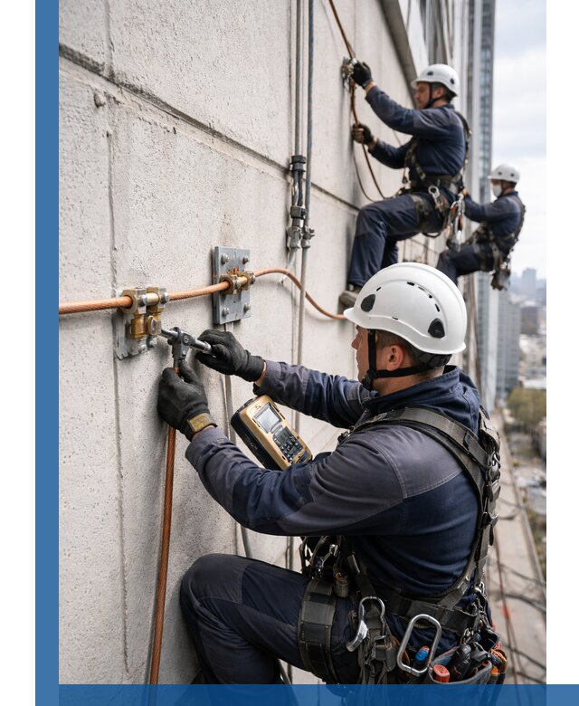 Монтаж системы заземления здания и молниезащиты в Воткинске