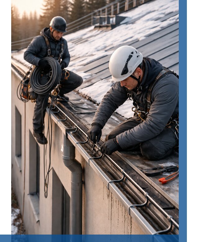 Монтаж греющего кабеля на кровле в Воткинске от 466 р. | ВЫСОТНИК-Втк