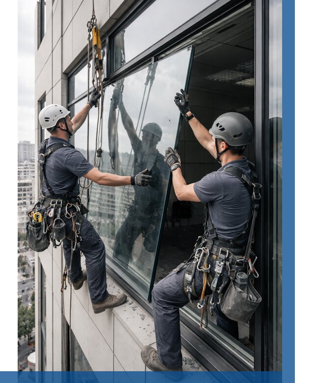 Замена стеклопакетов на высоте в Воткинске от 5698 р. | ВЫСОТНИК-Втк