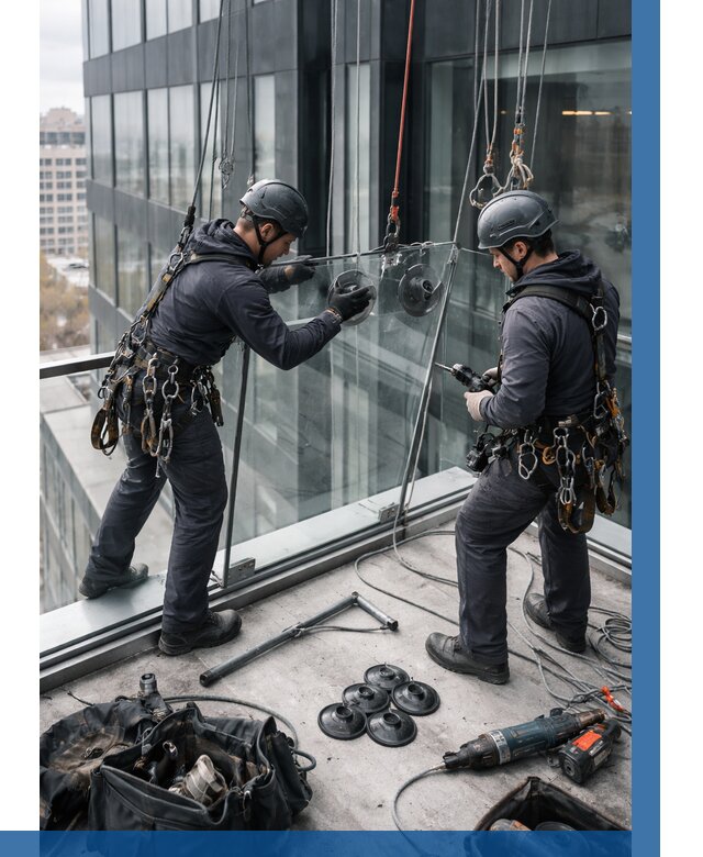 Монтаж стеклянных ограждений в Воткинске от 2590 р. | ВЫСОТНИК-Втк