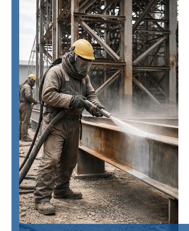 Пескоструйная очистка металлоконструкций в Воткинске промышленная