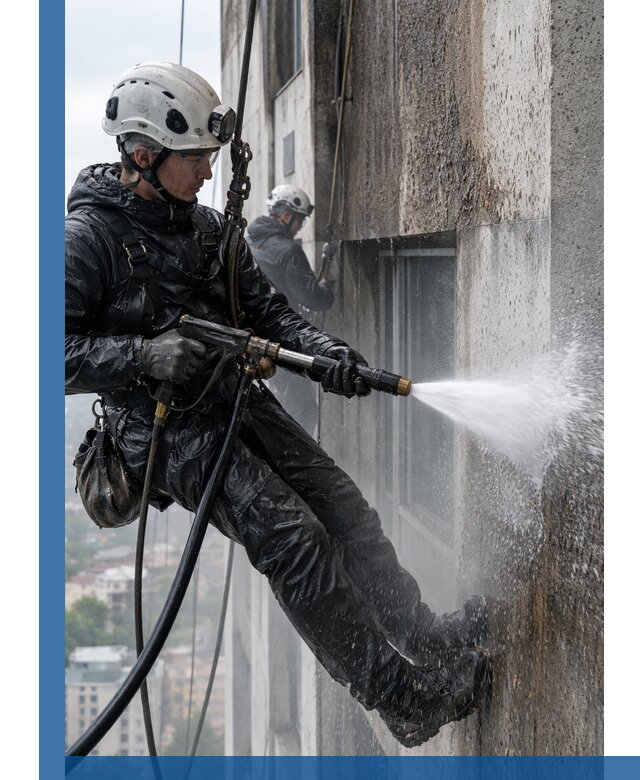 Гидроструйная очистка фасадов и конструкций в Воткинске