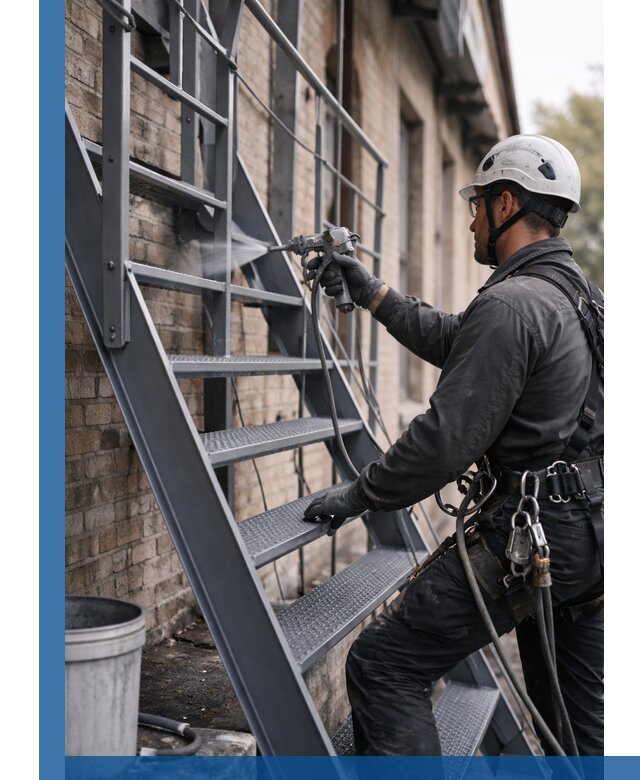 Покраска и антикоррозионная защита пожарных лестниц в Воткинске