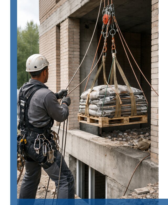 Подъем материалов на этаж веревками в Воткинске оперативно
