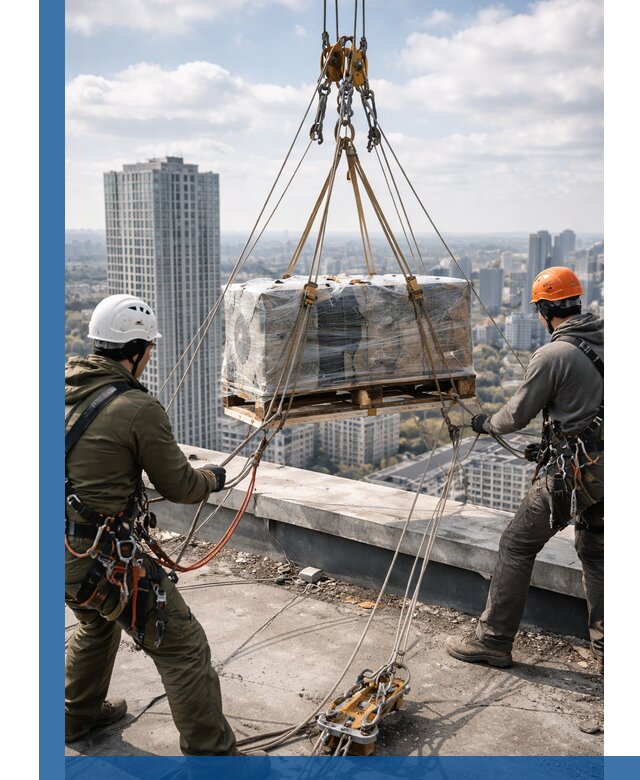 Подъем и монтаж крупногабаритных грузов на крышу в Воткинске