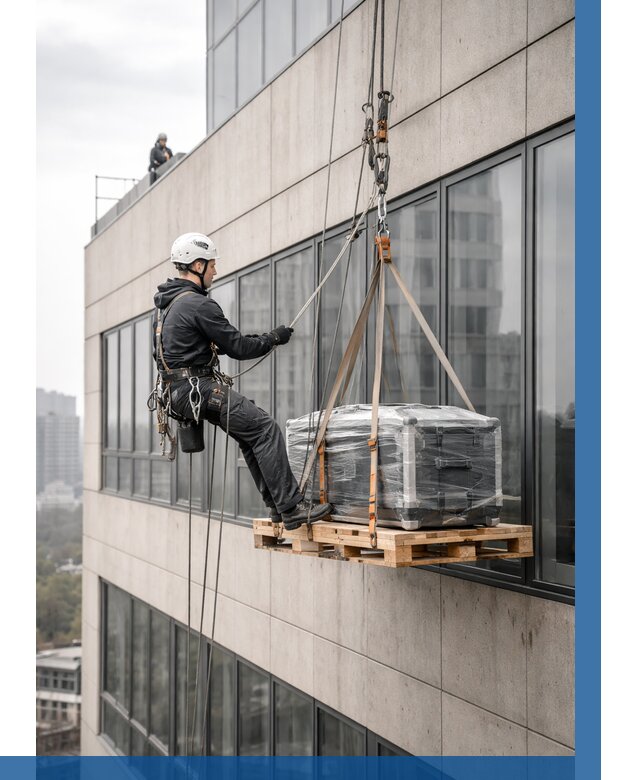 Спуск груза по фасаду в Воткинске от 3626 р. | ВЫСОТНИК-Втк