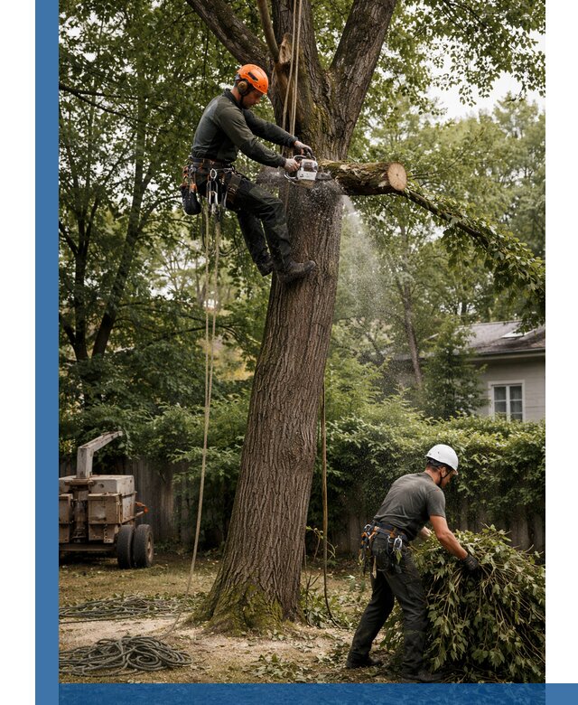 Кронирование деревьев в Воткинске, безопасная высотная обрезка