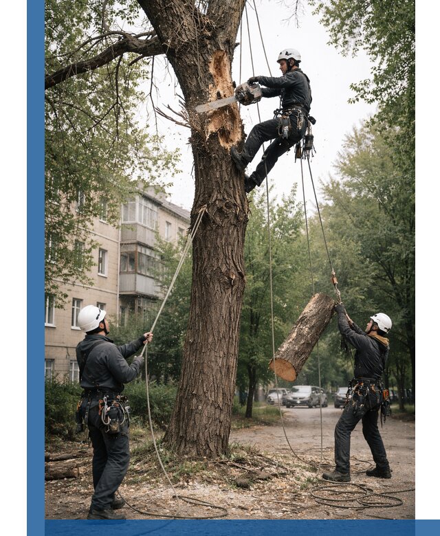 Срочное удаление аварийных деревьев в Воткинске с гарантией безопасности