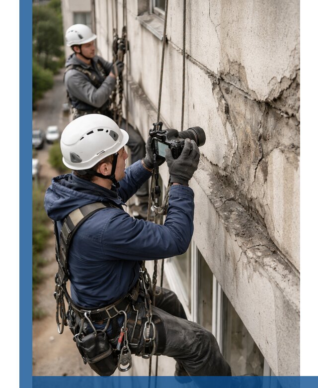 Фотофиксация дефектов фасада с высотной съемкой в Воткинске