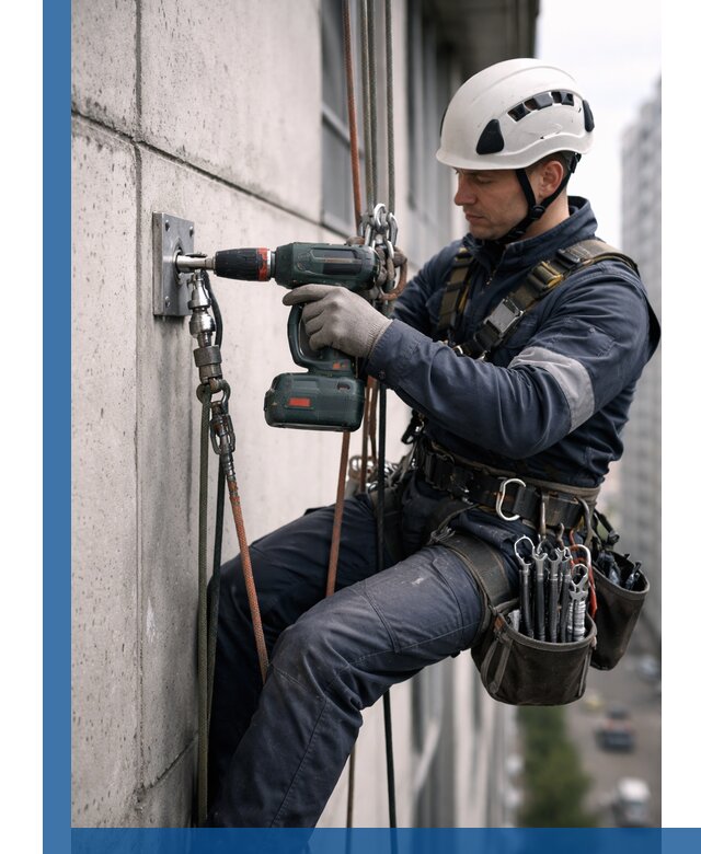 Установка анкерных точек для высотных работ в Воткинске